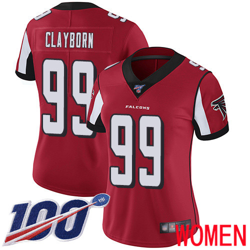 Atlanta Falcons Limited Red Women Adrian Clayborn Home Jersey NFL Football 99 100th Season Vapor Untouchable